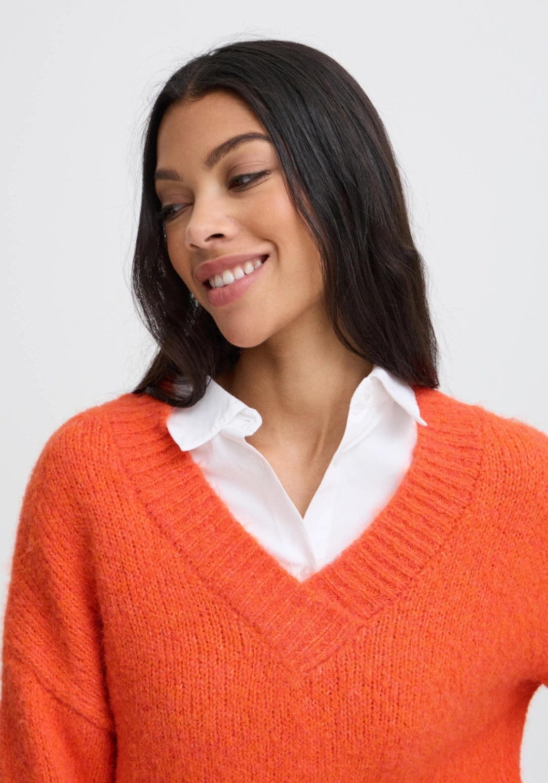 Millers V Jumper - Pureed Pumpkin Melange