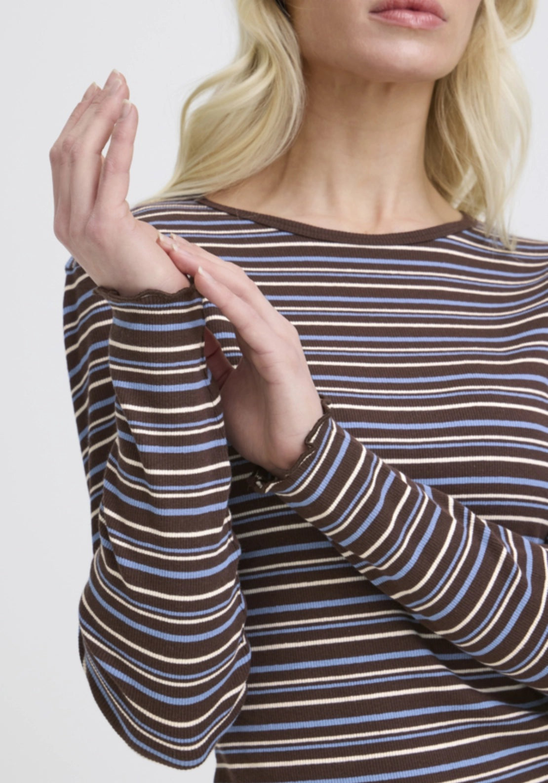 Tone Long Sleeve T-Shirt - Java Stripe