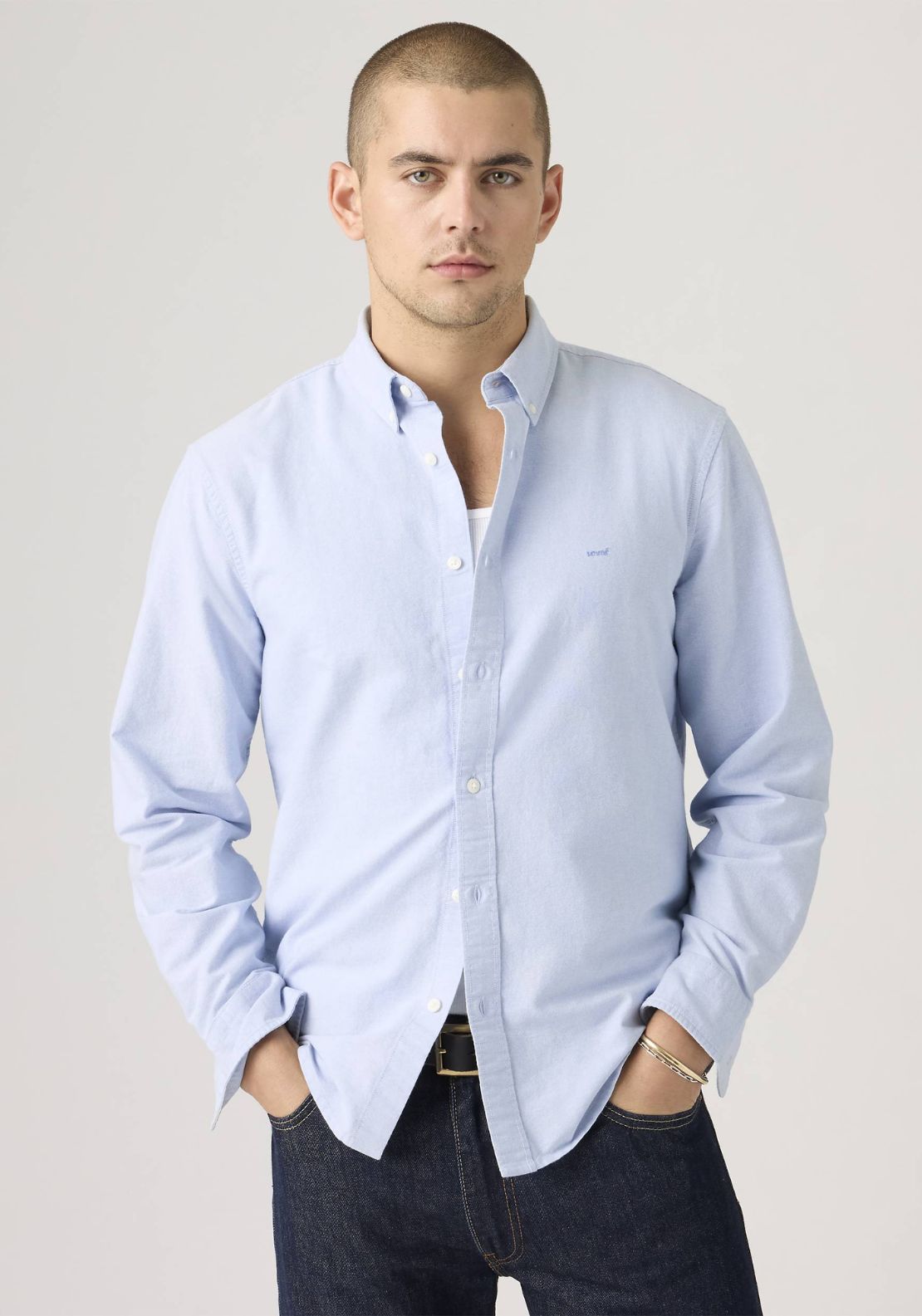 Levis Authentic 100% Cotton Button-down Shirt - Blue 1 Shaws Department Stores