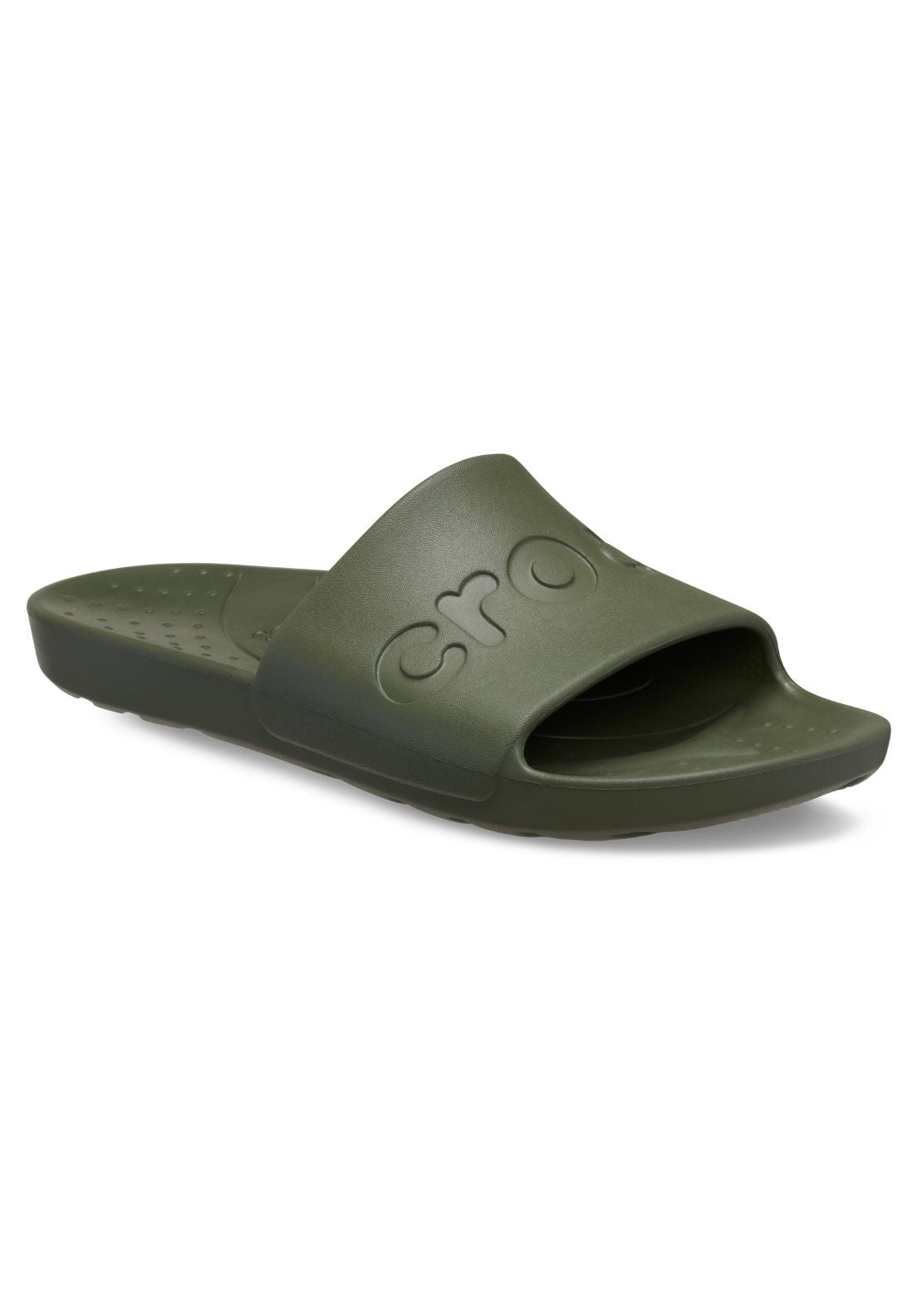 Crocs Classic Logo Slide - Green 1 Shaws Department Stores