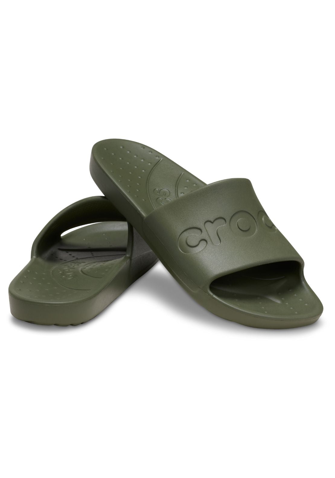 Crocs Classic Logo Slide - Green 2 Shaws Department Stores