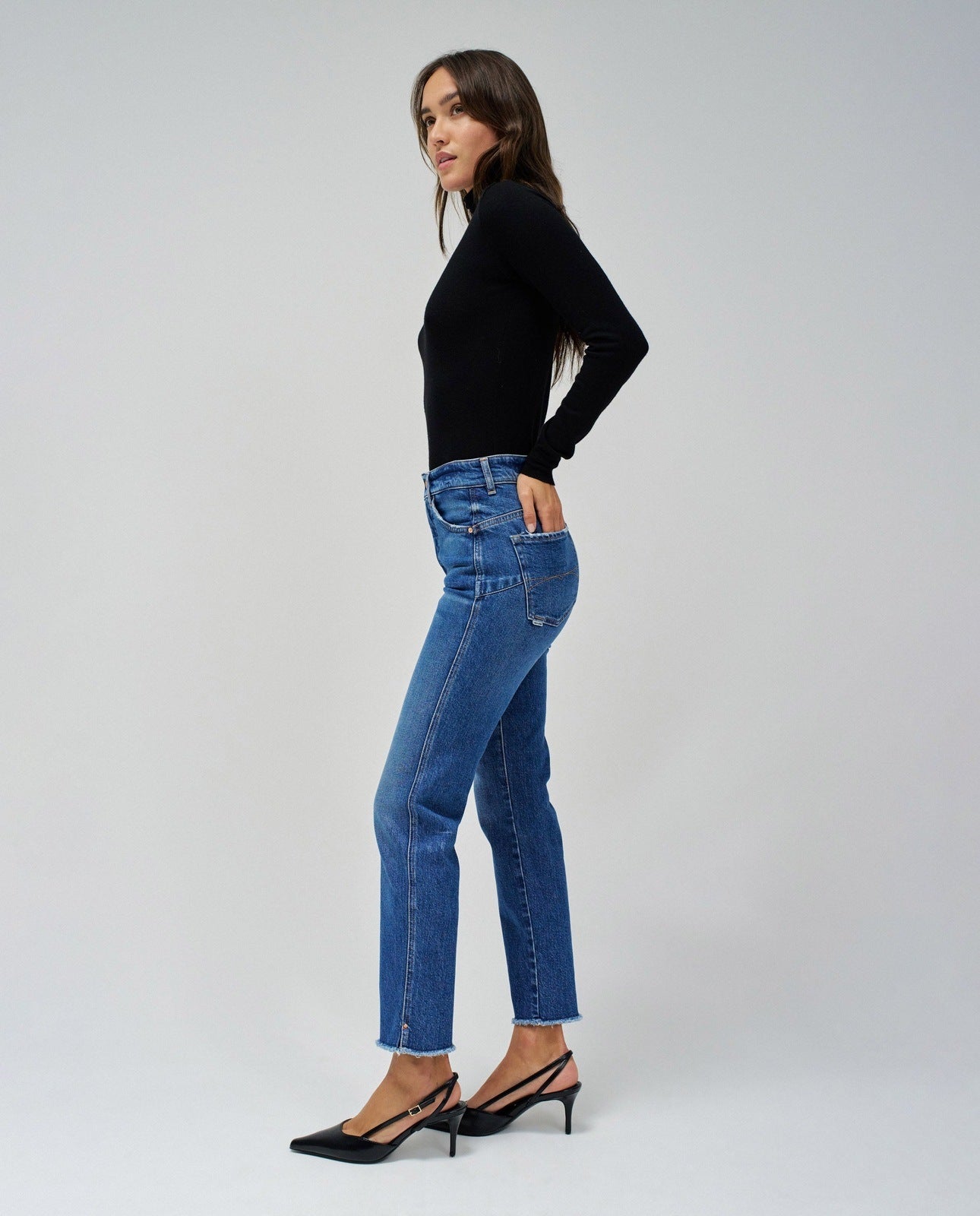 Salsa Faith Cropped Slim Jeans - Blue 3 Shaws Department Stores