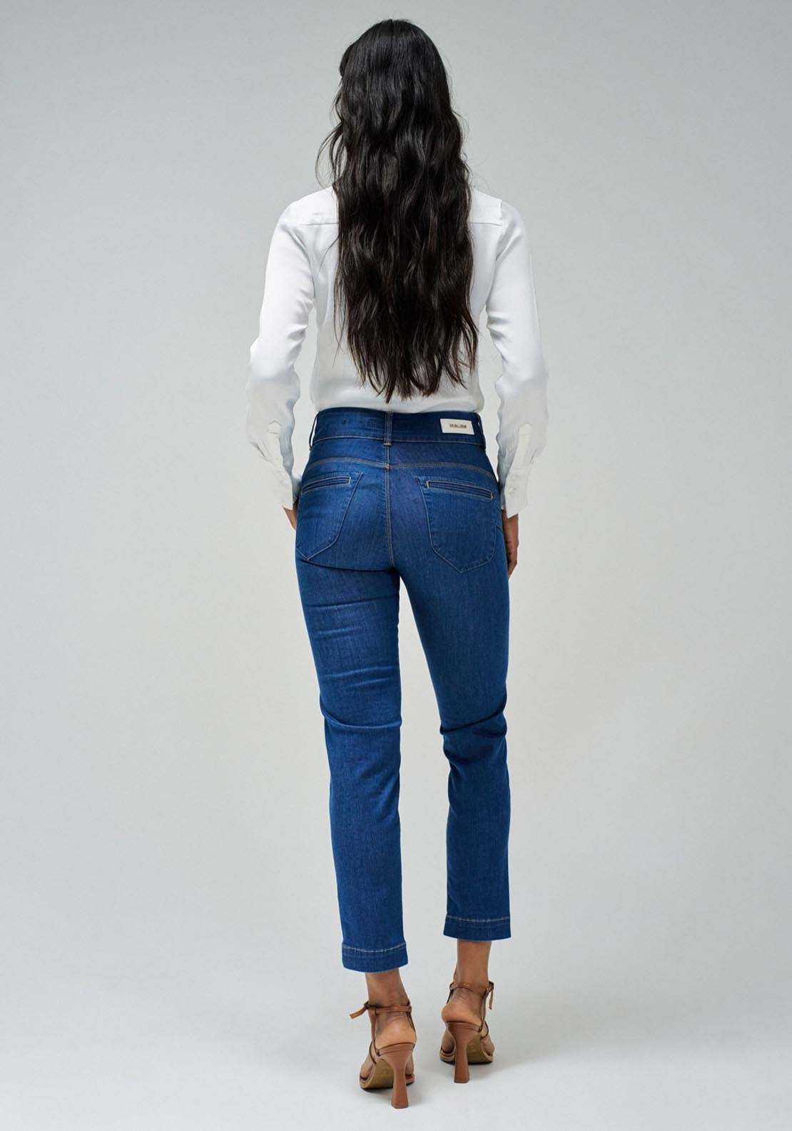 Salsa Secret Chino Push In Cropped Slim - Blue 2 Shaws Department Stores