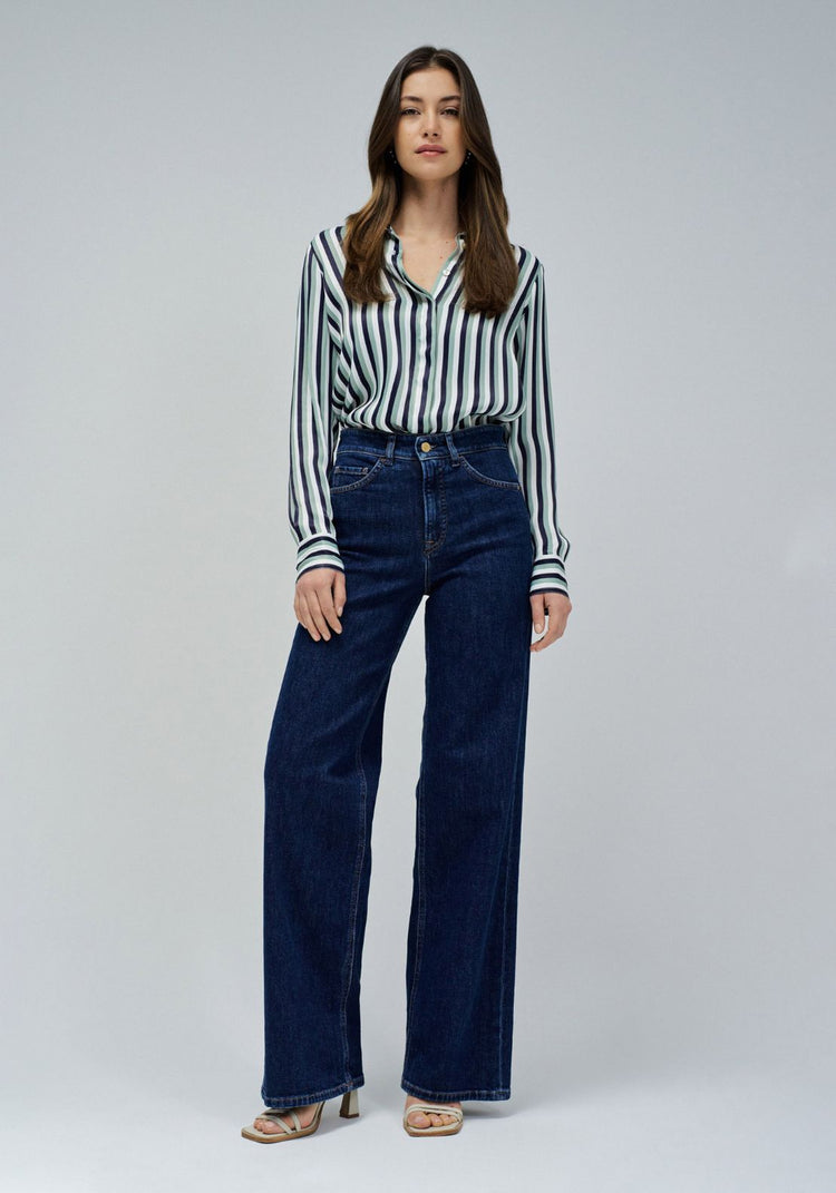Salsa Faith Wide Leg Jeans - Blue 5 Shaws Department Stores