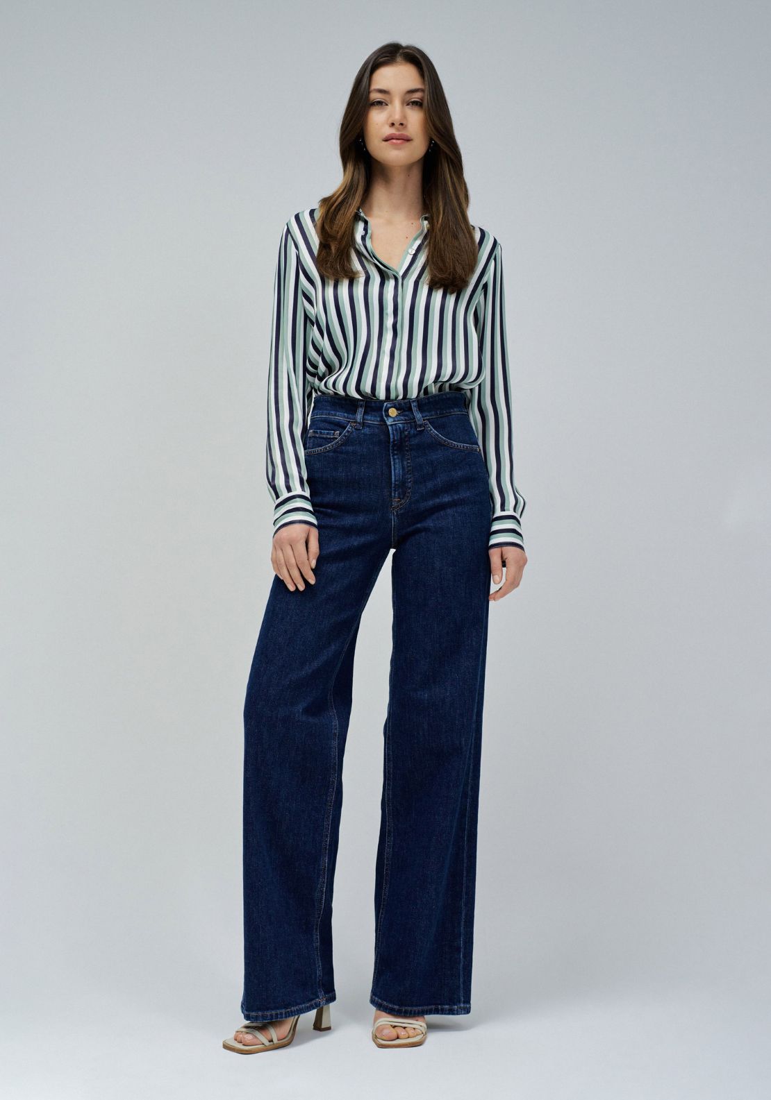 Salsa Faith Wide Leg Jeans - Blue 5 Shaws Department Stores