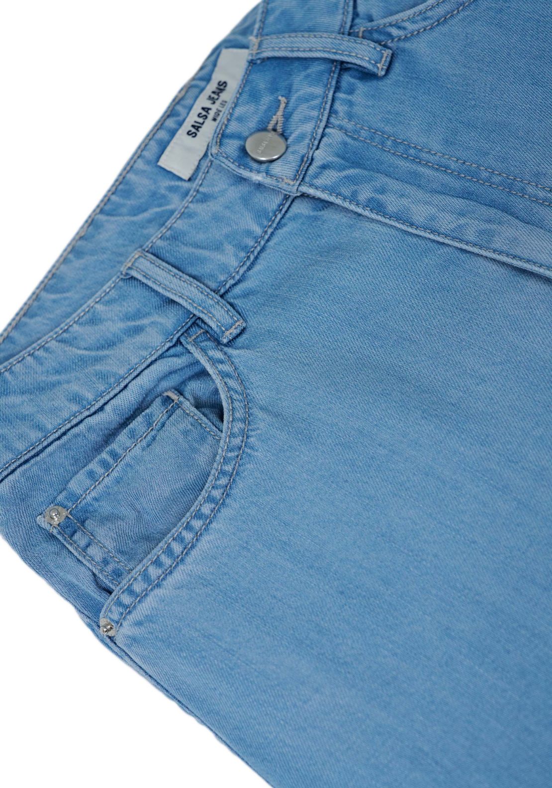 Salsa Chambray Wide Leg Jeans - Blue 3 Shaws Department Stores