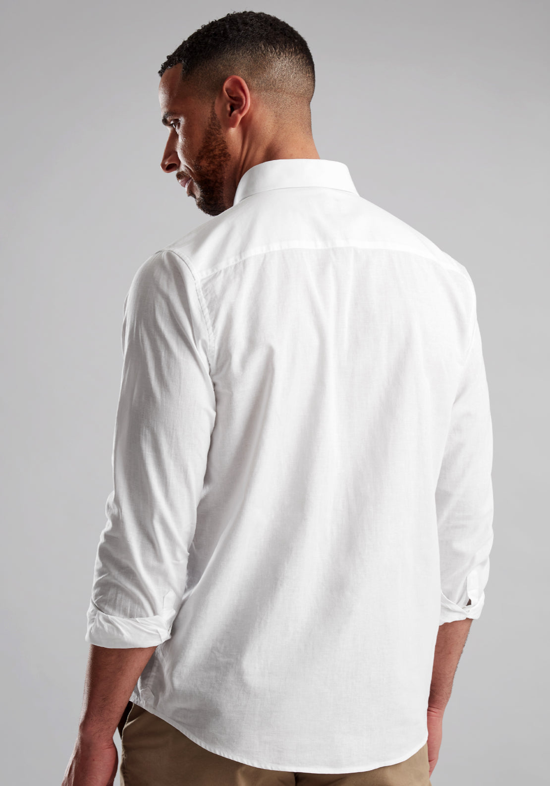 Vedoneire Summer Linen Blend Shirt - White 2 Shaws Department Stores