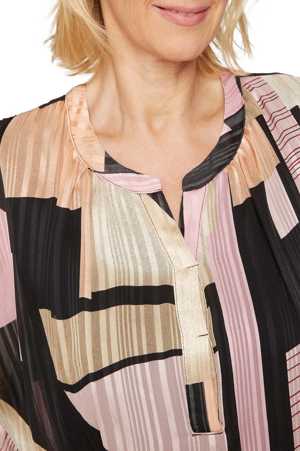 Satin Stripe Overlay Dress - Mauve