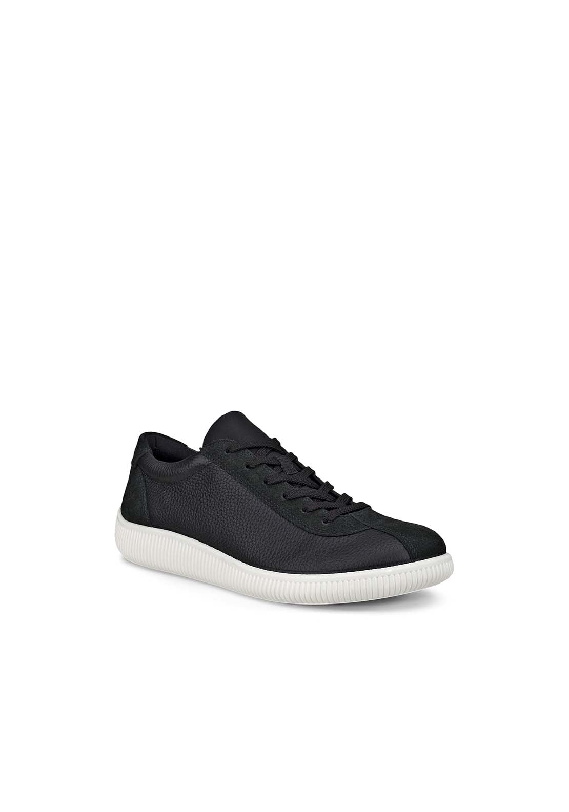 Ecco Soft Zero Casual Lace Shoe - Black 1 Shaws Department Stores