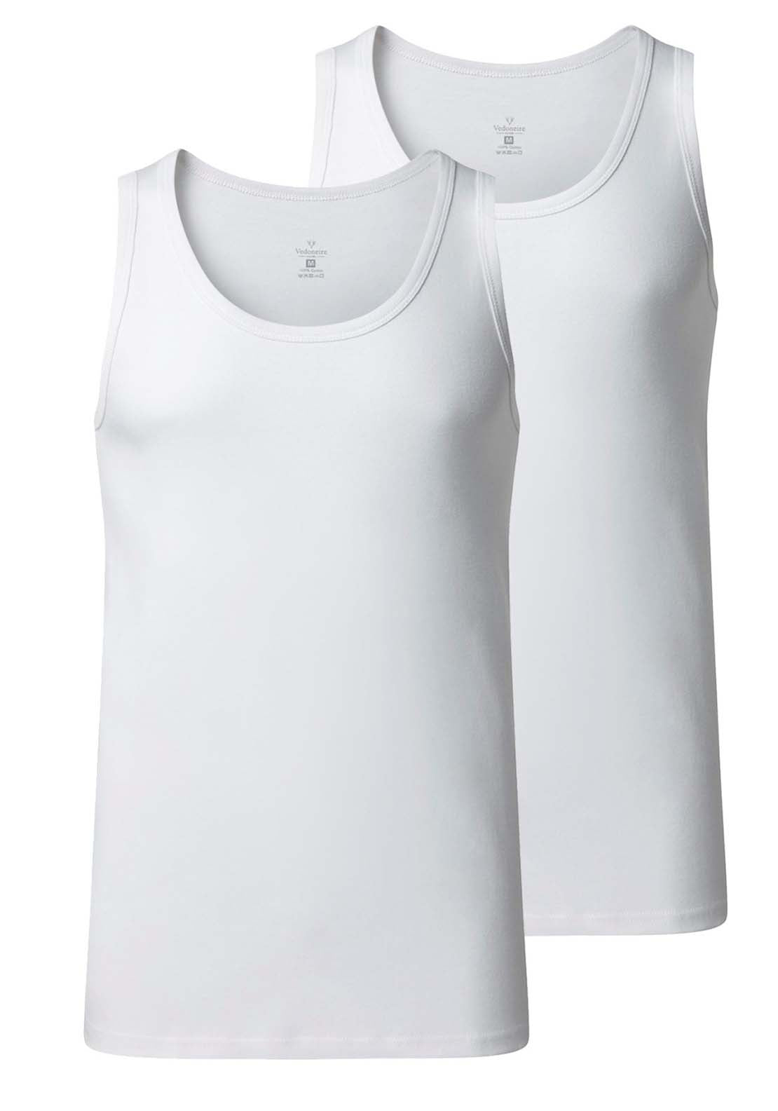 Vedoneire Mens Egyptian Cotton Classic Vest 2 Pack - White 1 Shaws Department Stores
