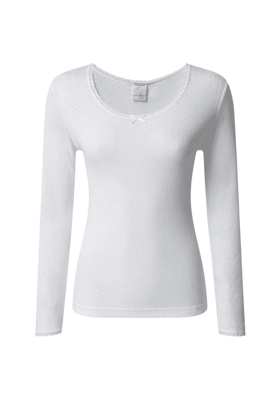 Vedoneire Brushed Thermal Long Sleeved Top - White 1 Shaws Department Stores