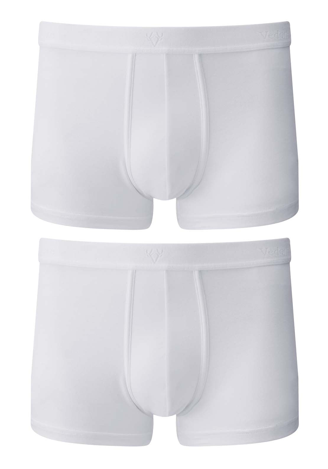 Vedoneire Mens Fitted Boxer Briefs 2 Pack - White 1 Shaws Department Stores