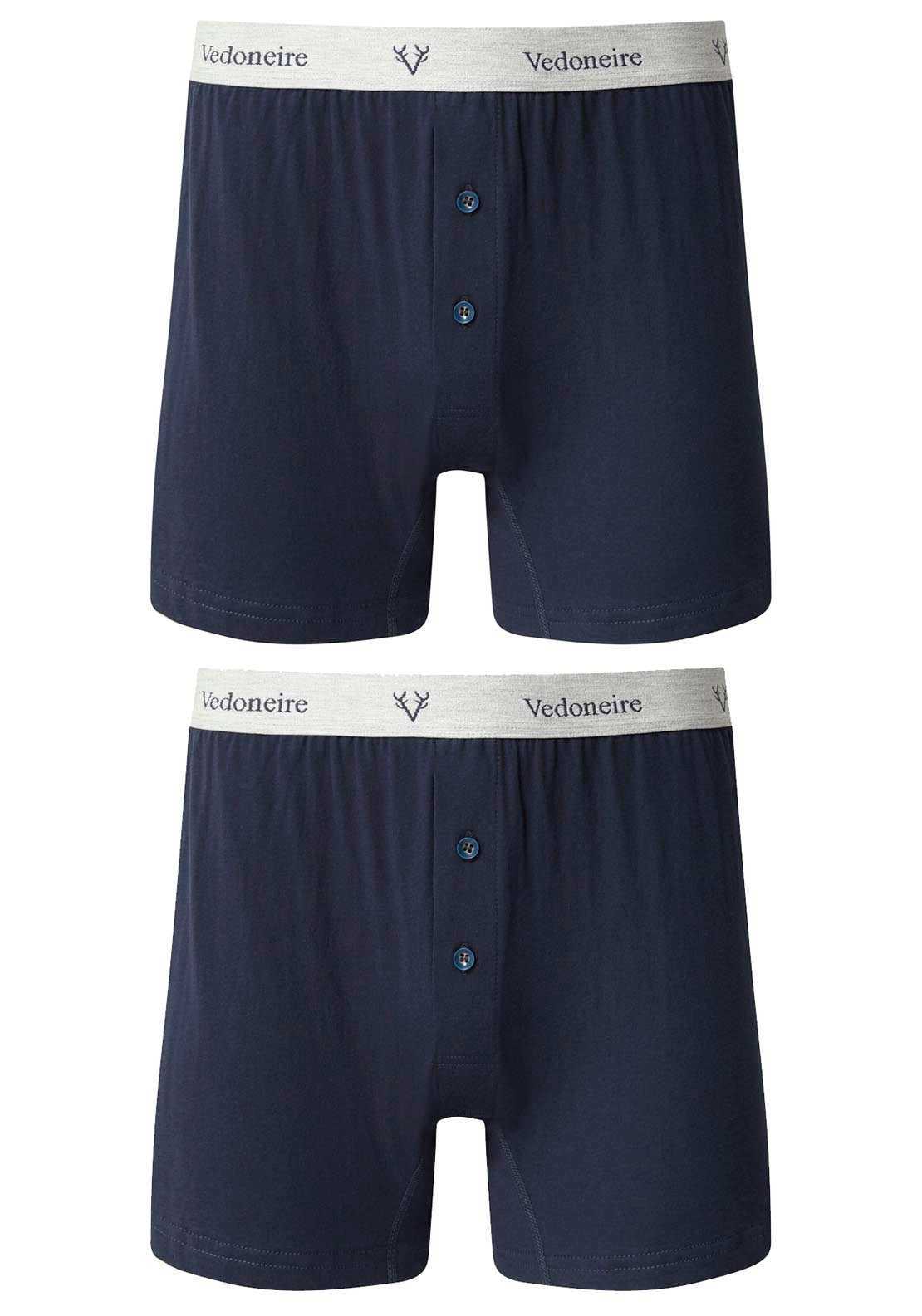 Vedoneire Mens Loose Fit Jersey Boxer Shorts 2 Pack - Navy 1 Shaws Department Stores