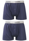 Mens Loose Fit Jersey Boxer Shorts 2 Pack - Navy