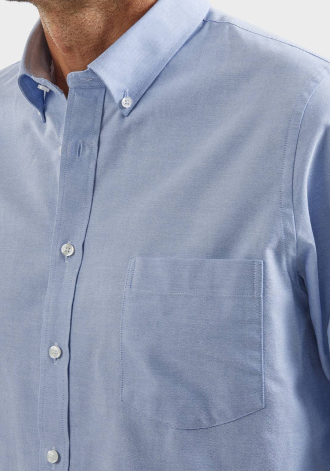 Vedoneire 100% Cotton Long Sleeve Oxford Shirt - Blue 3 Shaws Department Stores