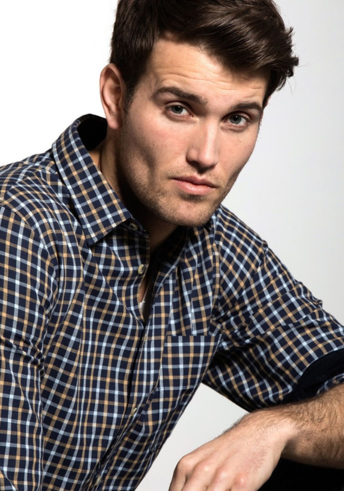 Vedoneire Heavy Brush Twill Shirt - Blue 2 Shaws Department Stores