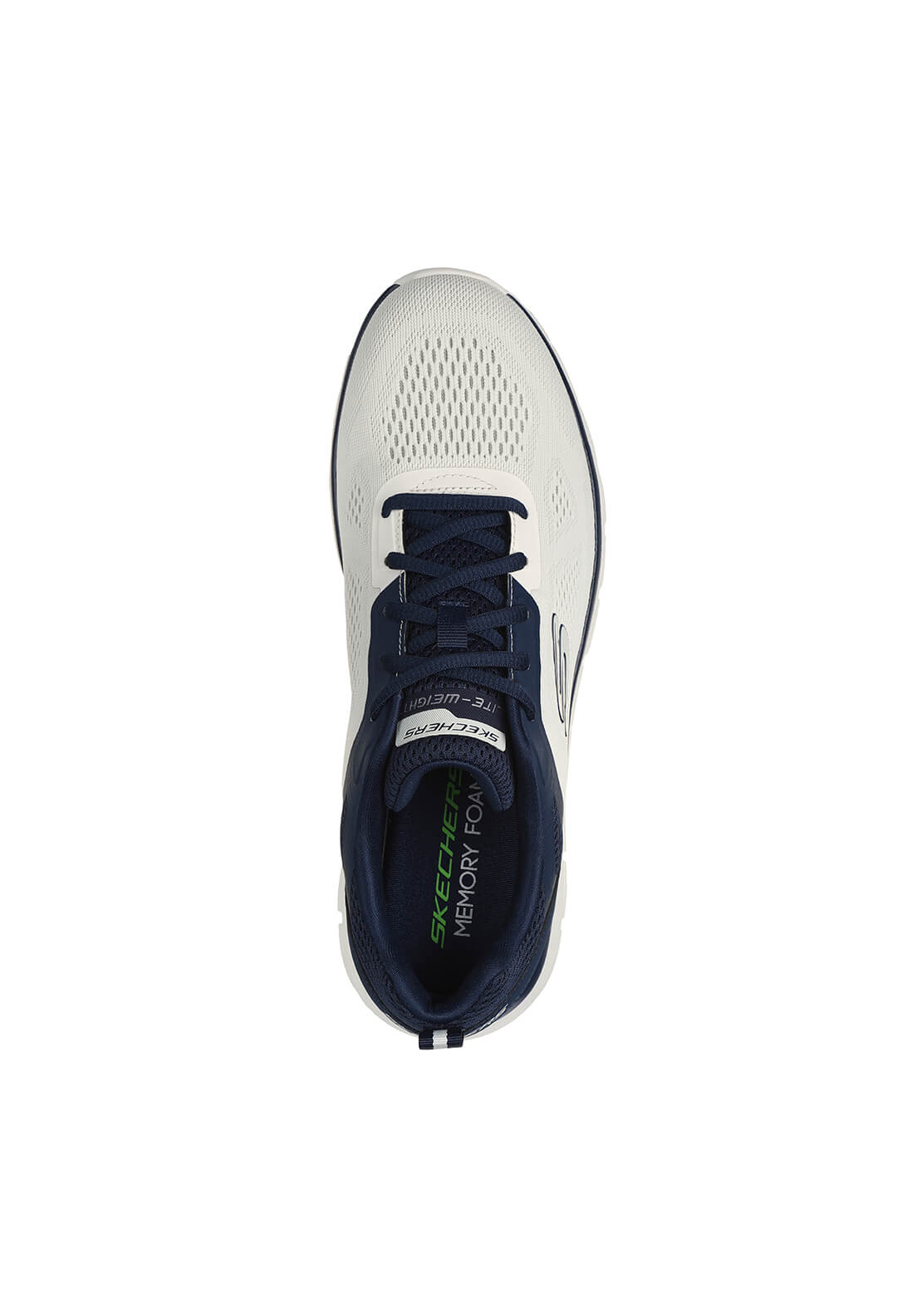 Skechers Track Broader - Off-White &amp; Navy 4 Shaws Department Stores