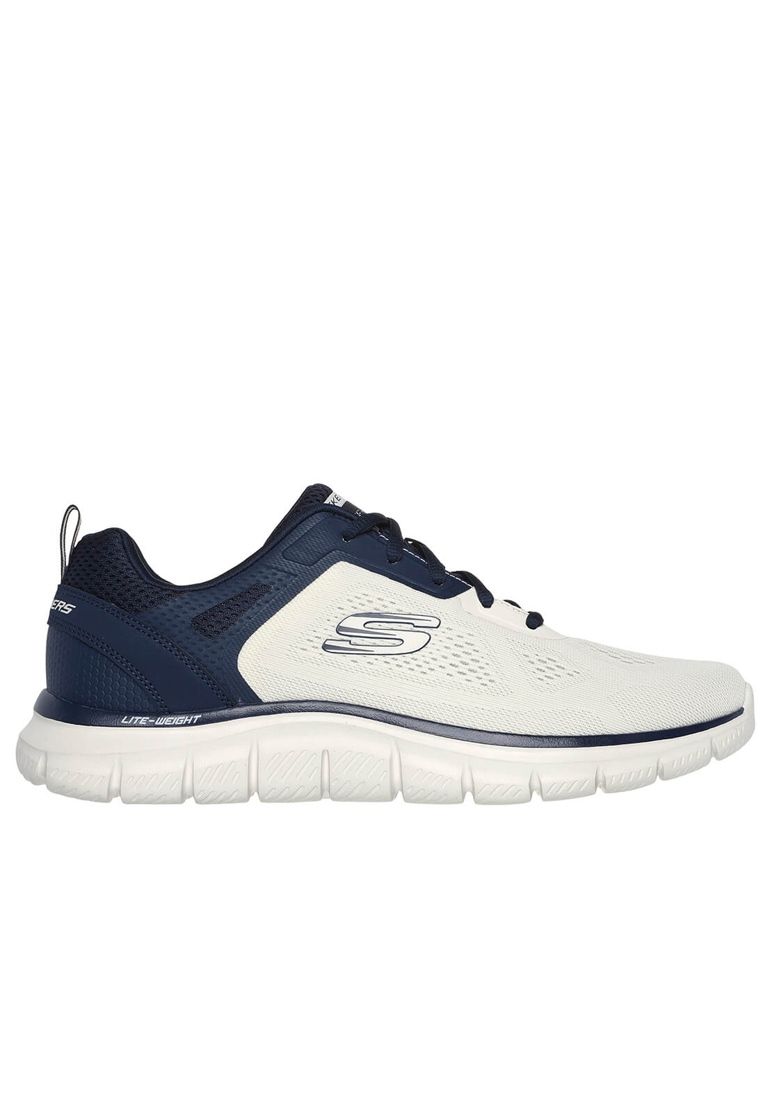 Skechers Track Broader - Off-White &amp; Navy 3 Shaws Department Stores