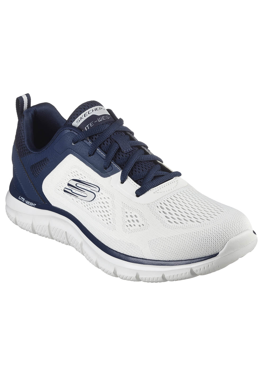 Skechers Track Broader - Off-White &amp; Navy 1 Shaws Department Stores