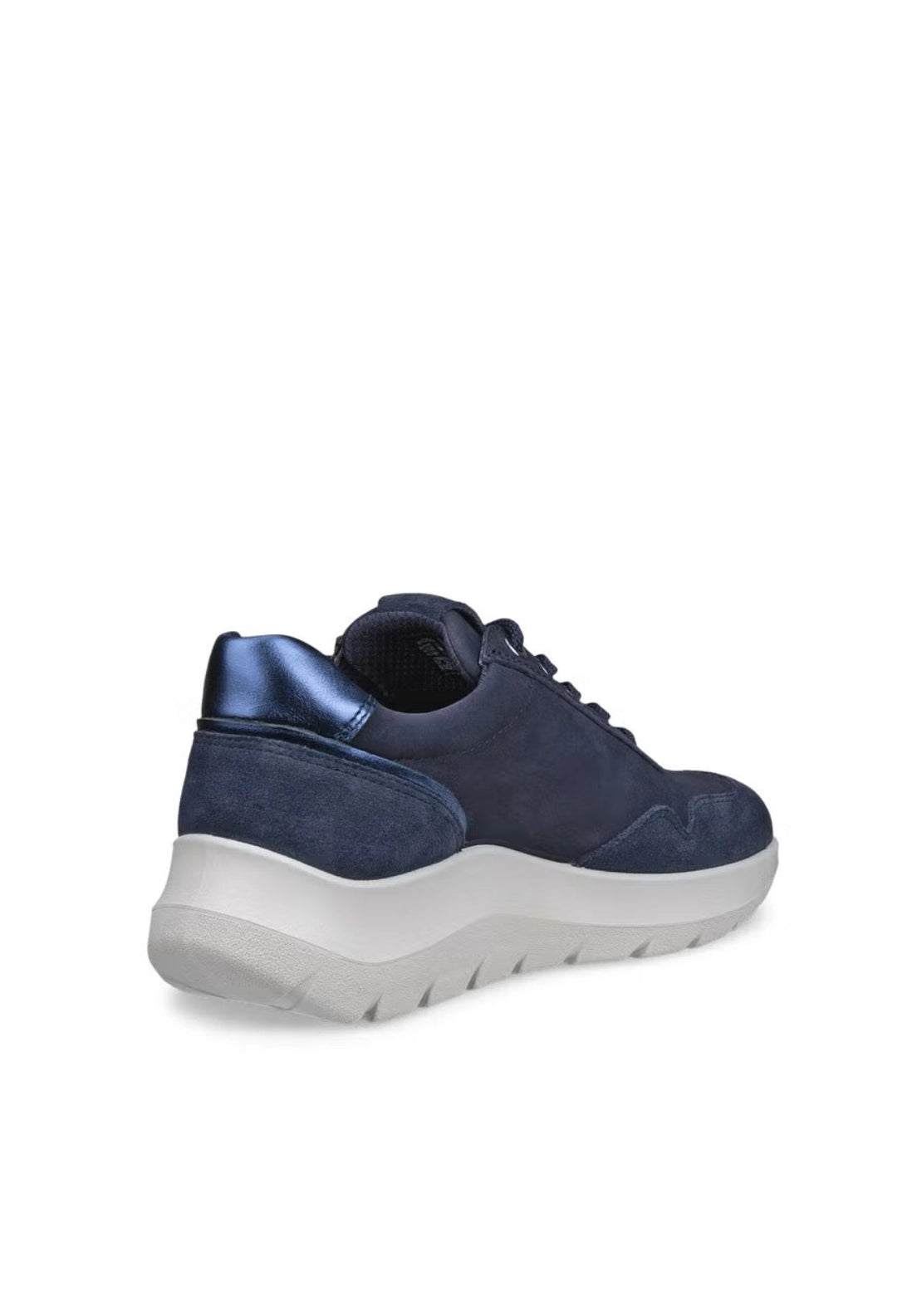 Valerie Side Zip Lace Trainer - Navy