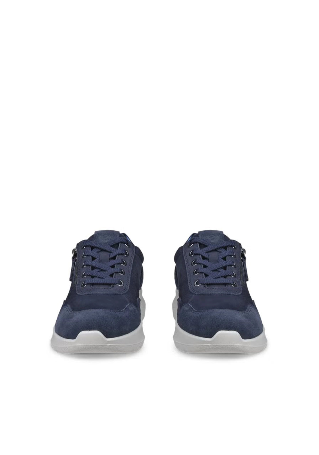 Valerie Side Zip Lace Trainer - Navy