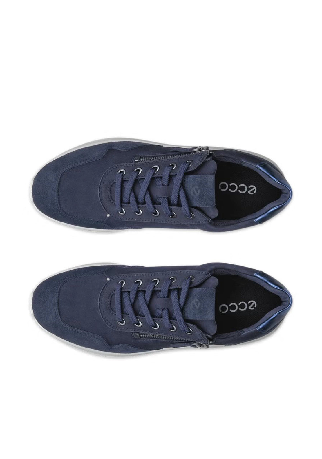Valerie Side Zip Lace Trainer - Navy