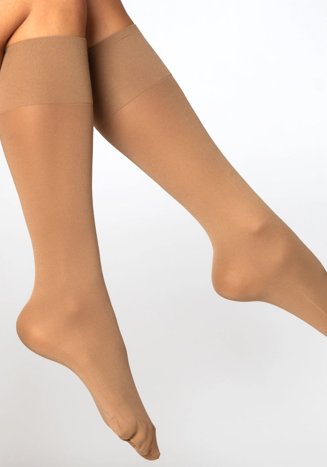 Marie Claire 40 Denier Opaque Comfort Top Knee Highs - Beige 1 Shaws Department Stores
