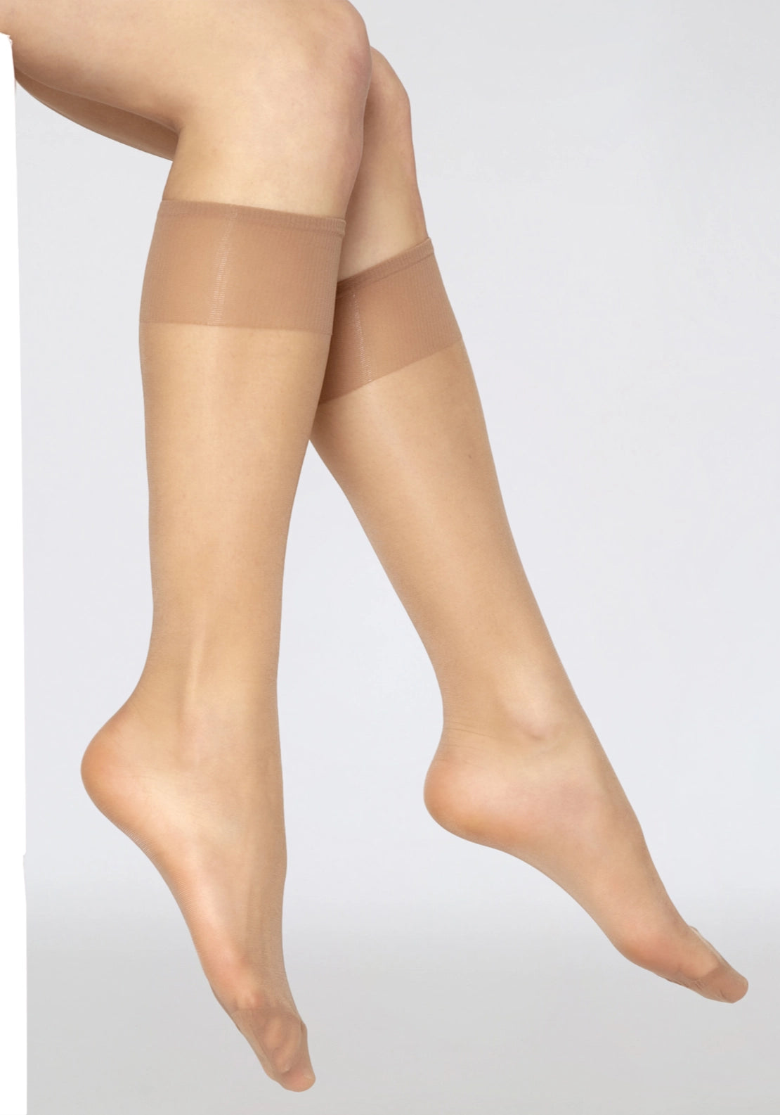 Marie Claire Satin Sheen 15 Denier Knee High 2 Pair Pack - Beige 1 Shaws Department Stores