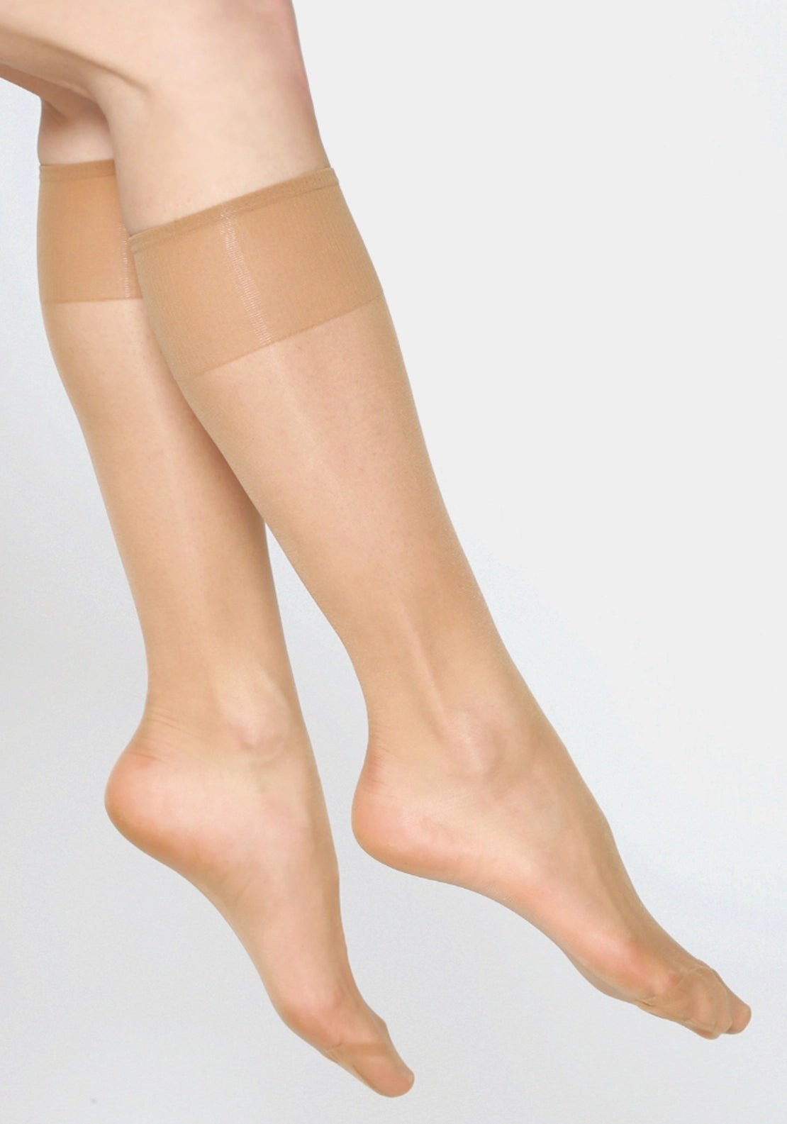 Marie Claire Satin Sheen 15 Denier Knee High 2 Pair Pack - Beige 1 Shaws Department Stores
