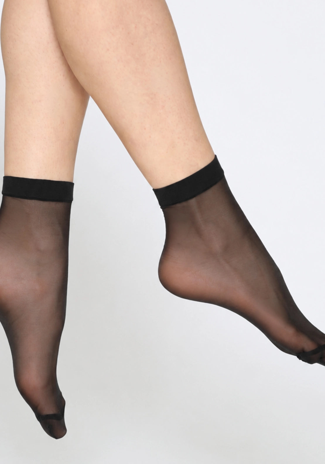 Marie Claire Satin Sheen 10 Denier Ankle Highs 2 Pair Pack - Black 1 Shaws Department Stores