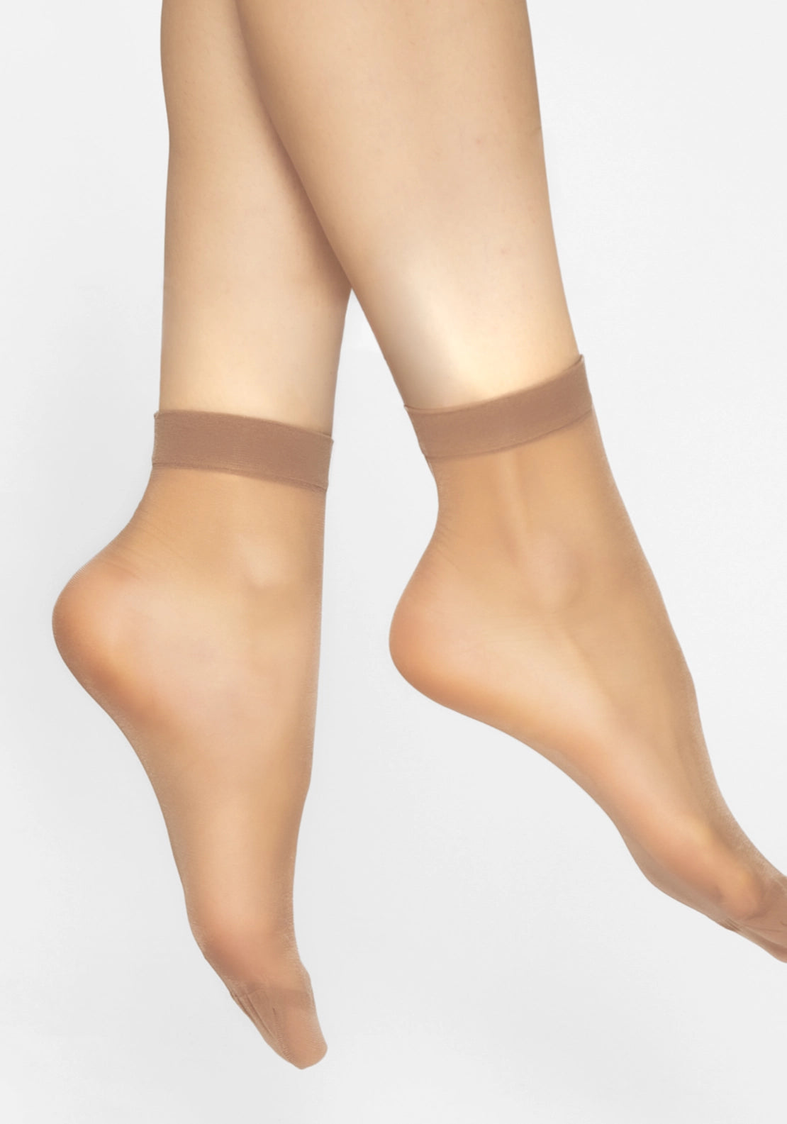 Marie Claire Satin Sheen 10 Denier Ankle Highs 2 Pair Pack - Beige 1 Shaws Department Stores