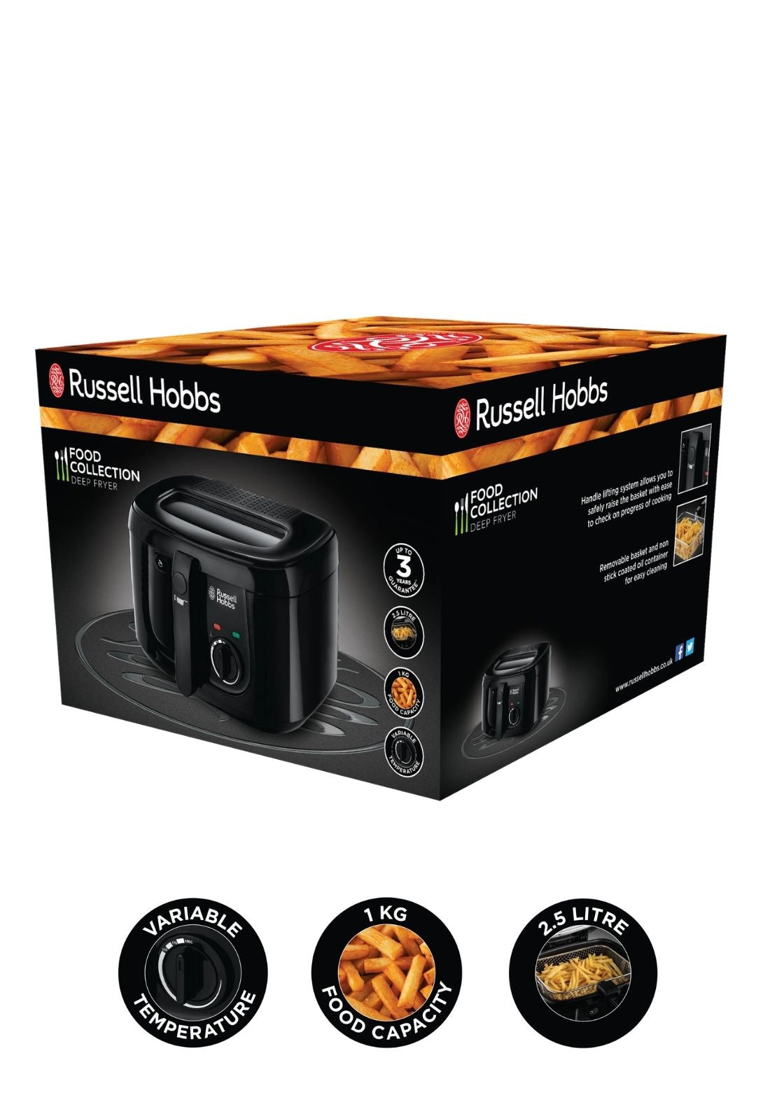 Russell Hobbs Food Collection Maxi Fryer Black - Model 24570 6 Shaws Department Stores