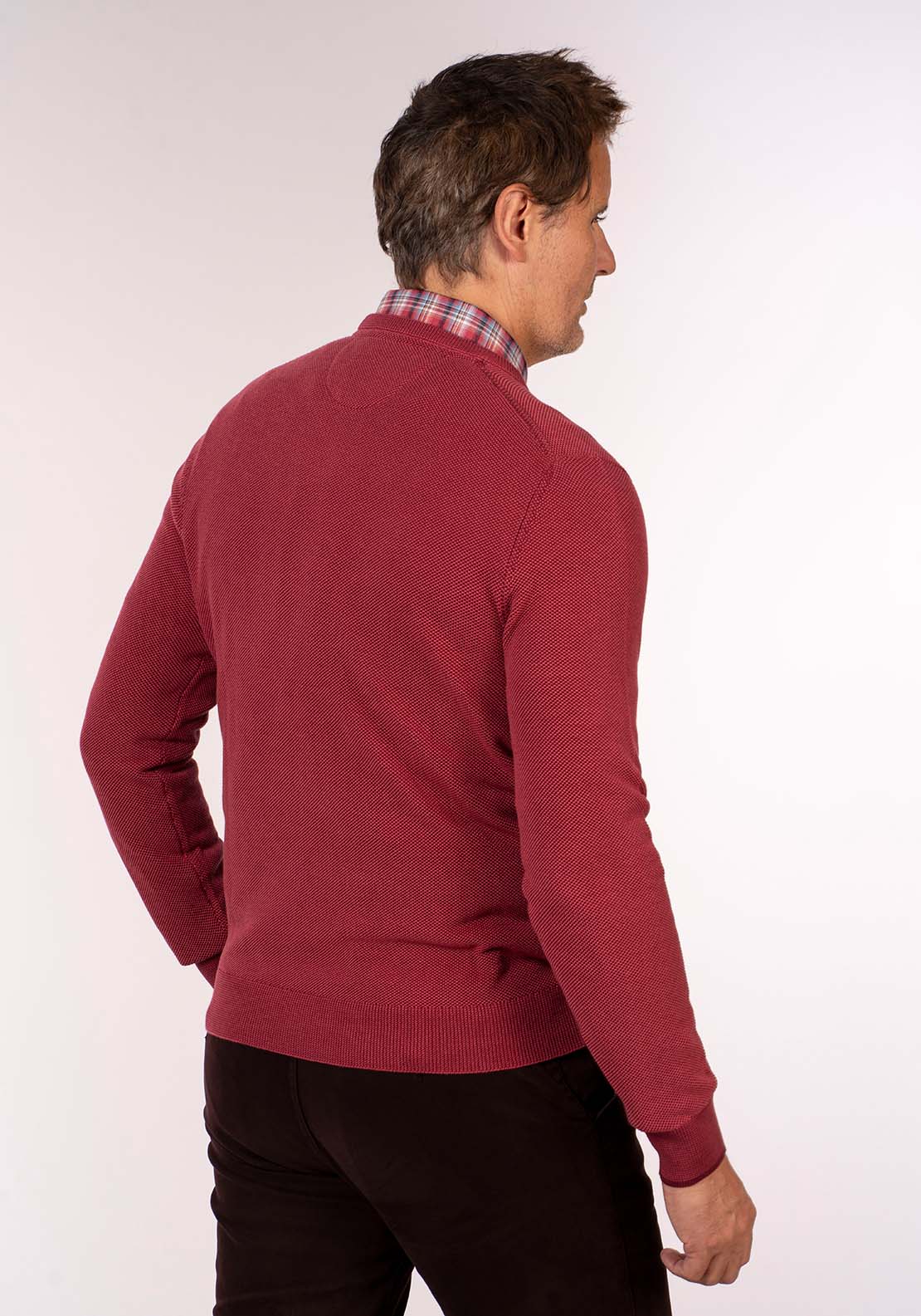 Lerros Crew Neck Knit - Deep Garnet Red 4 Shaws Department Stores