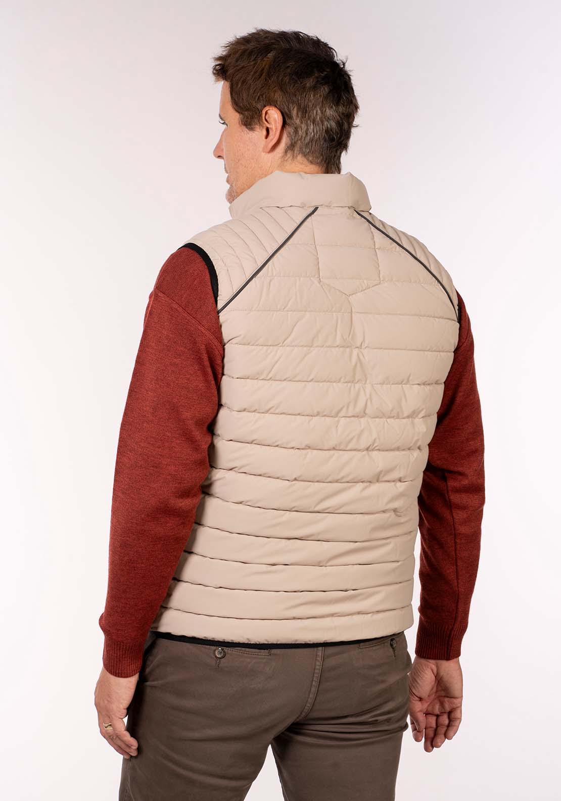 Lerros Quilted Gilet - Beige 3 Shaws Department Stores