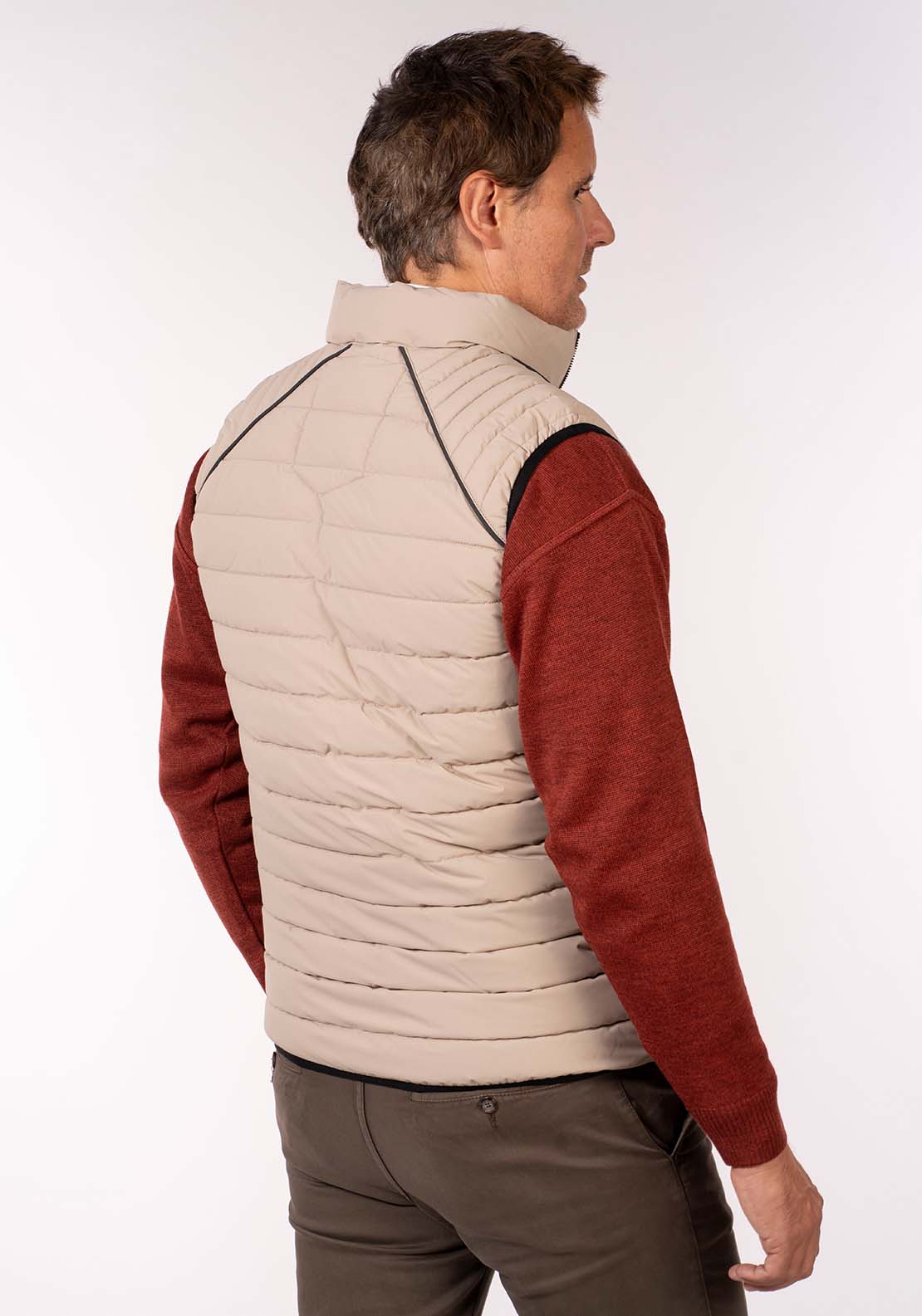 Lerros Quilted Gilet - Beige 5 Shaws Department Stores