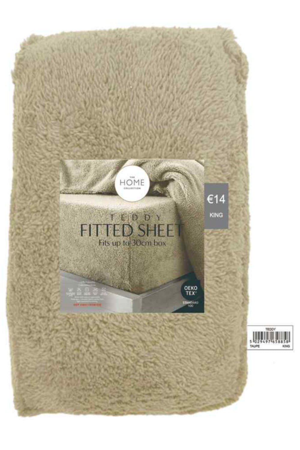 The Home Collection Teddy Fitted Sheet - Taupe 2 Shaws Department Stores