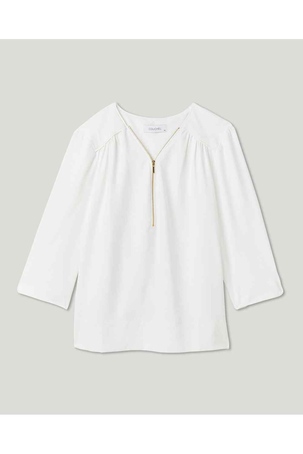 Couchel V-Neck Zipper Blouse 1 Shaws Department Stores