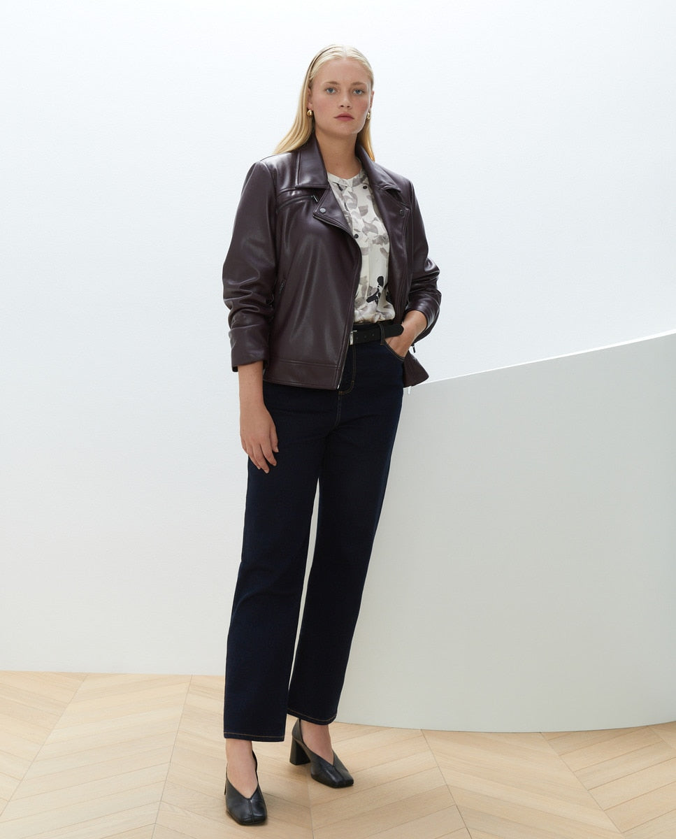 Couchel Biker Jacket - Eggplant 1 Shaws Department Stores
