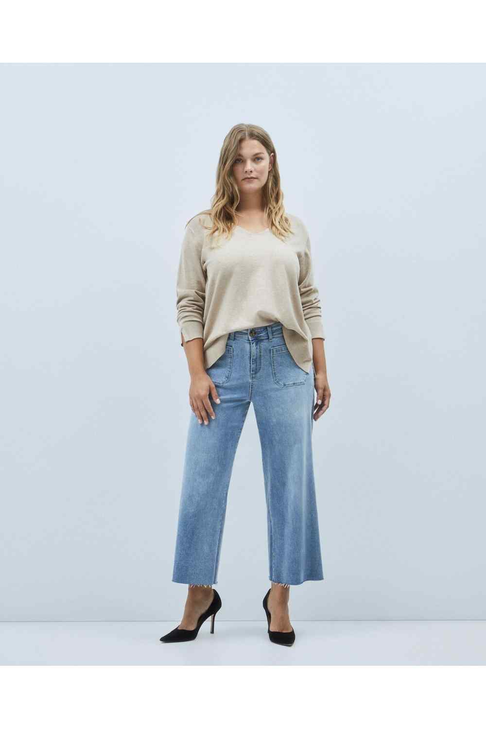 Couchel V Neck Sweater - Beige 1 Shaws Department Stores