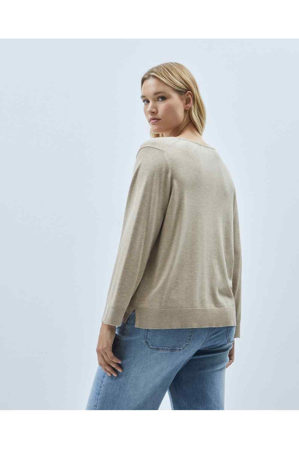 Couchel V Neck Sweater - Beige 3 Shaws Department Stores