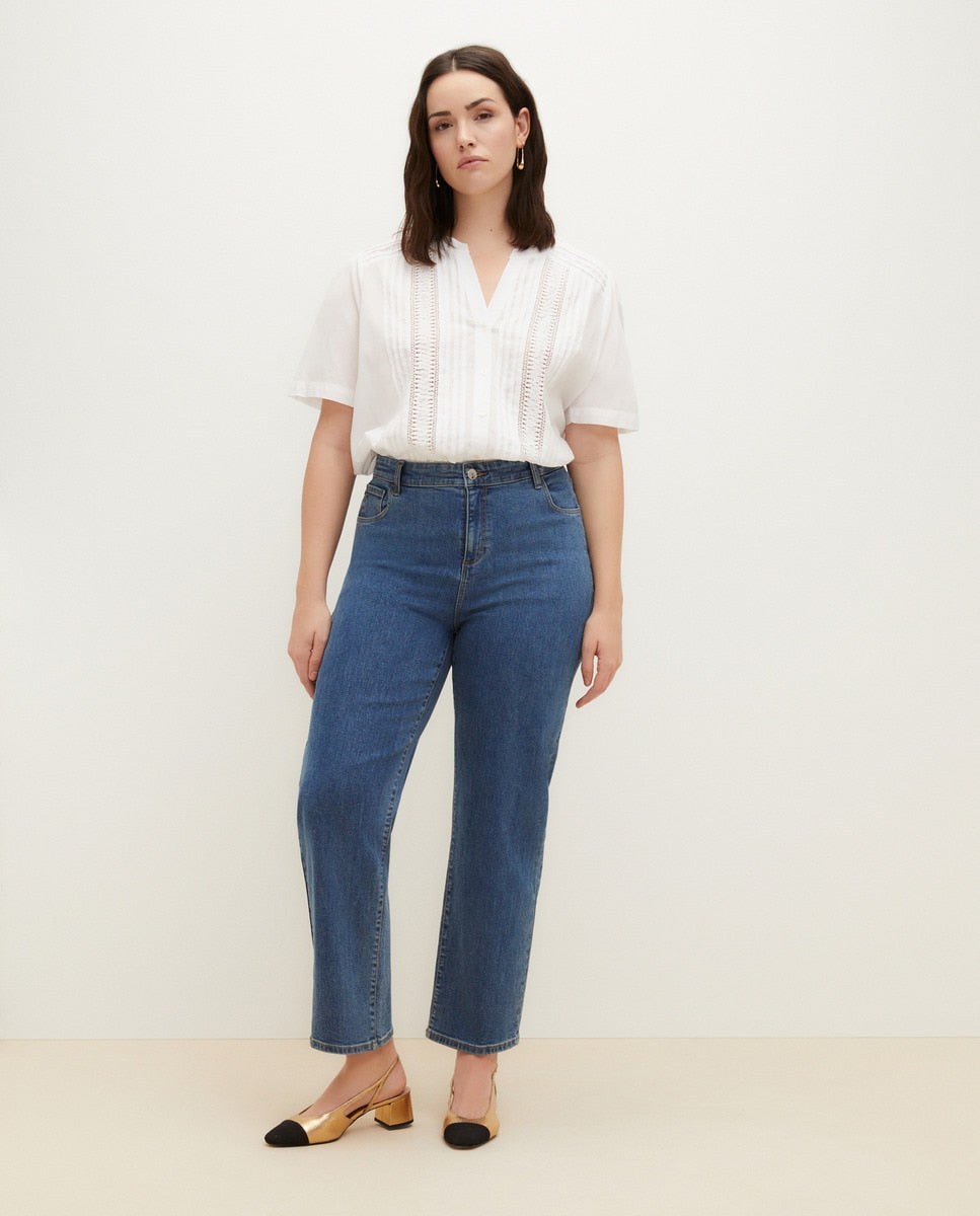 Couchel Short Sleeve Blouse - White 1 Shaws Department Stores