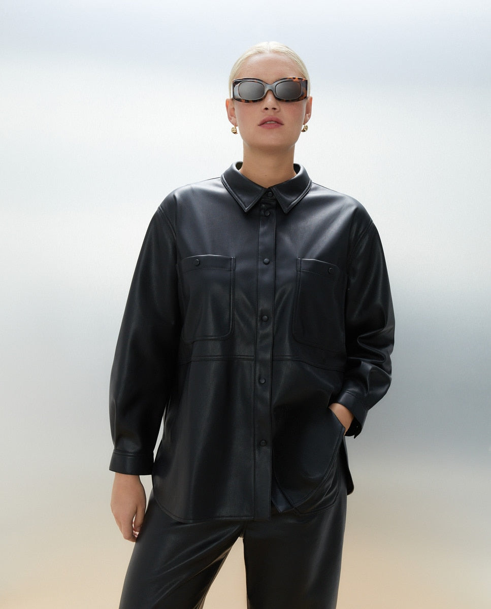 Couchel Oversize Overshirt - Black 1 Shaws Department Stores