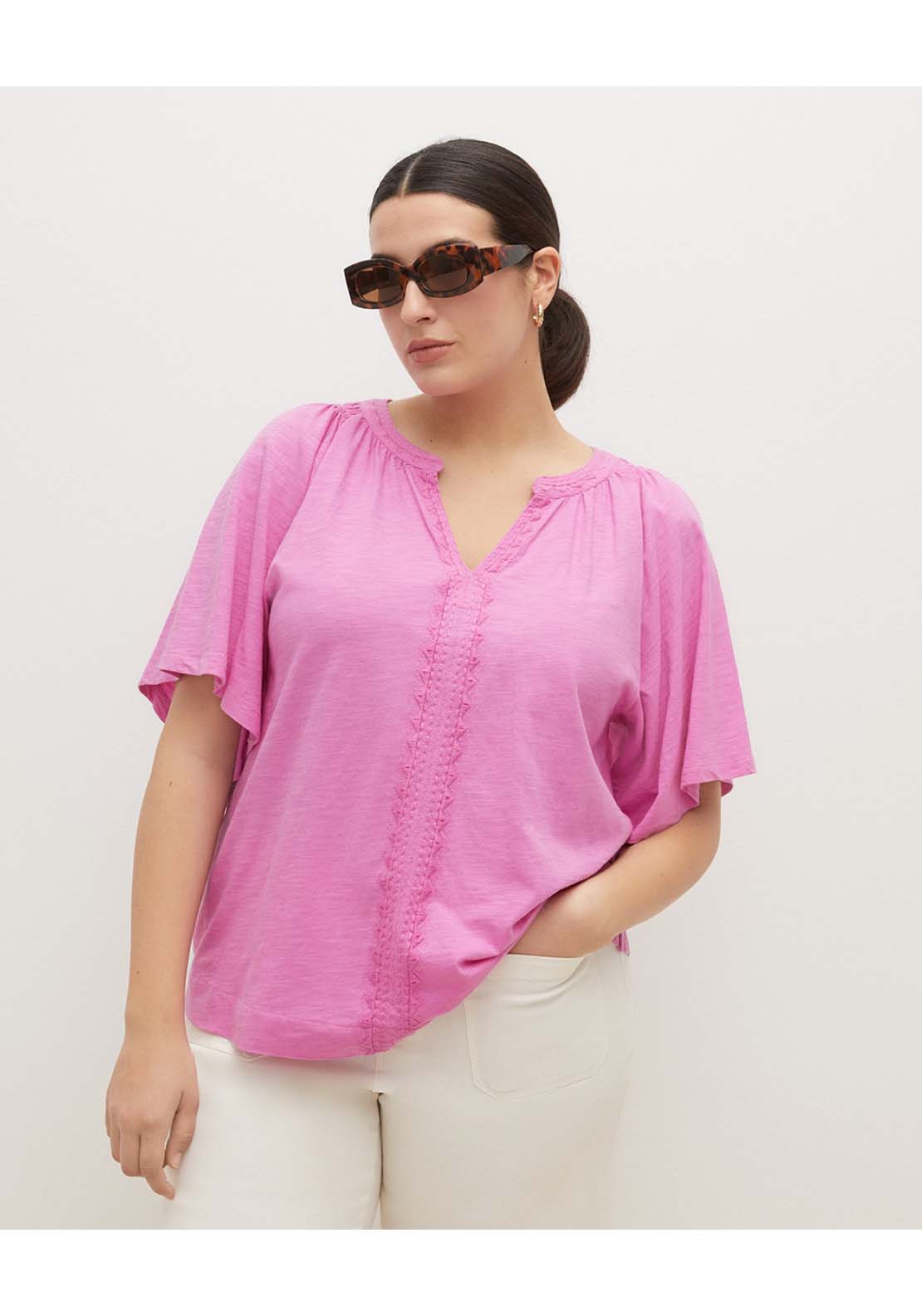 Couchel V-neck Tshirt - Pink 1 Shaws Department Stores