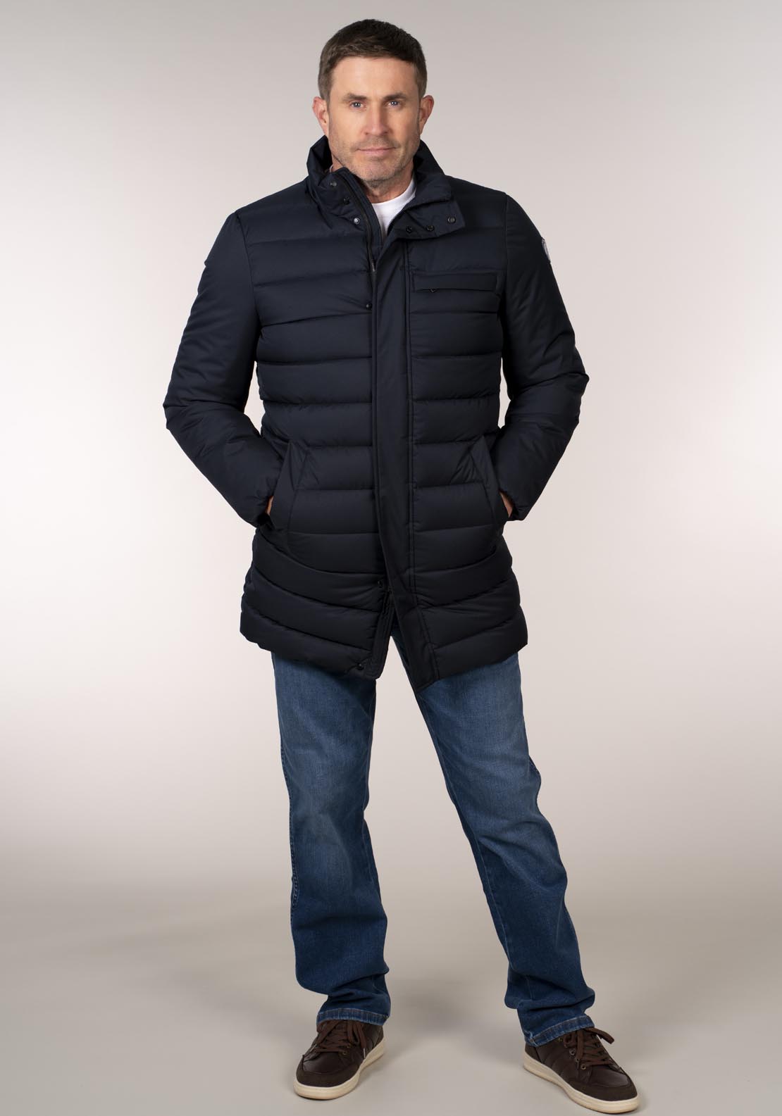 Yeats 3/4 Quilted Jacket - Blue 12 Shaws Department Stores