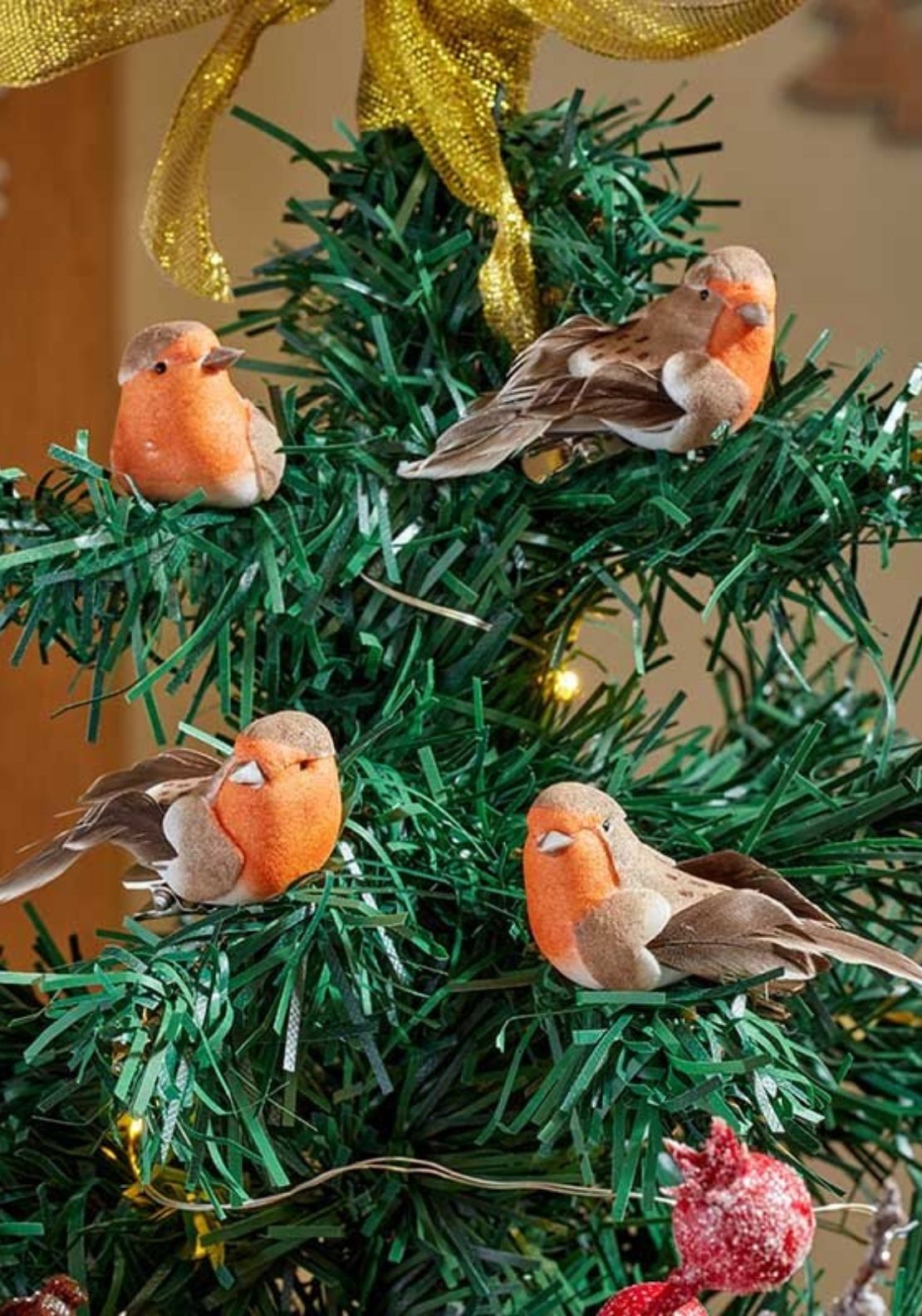 The Home Christmas Robin Decoration 4 Pack - Multi 2 Shaws Department Stores