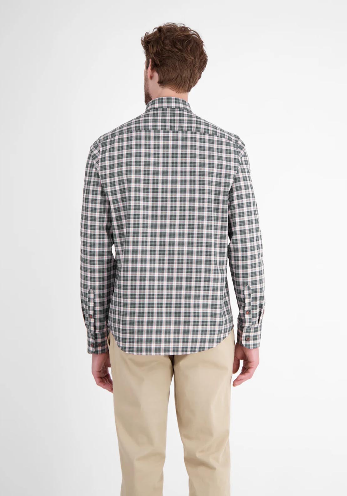 Lerros Long Sleeve Check Shirt - Nordic Olive 2 Shaws Department Stores