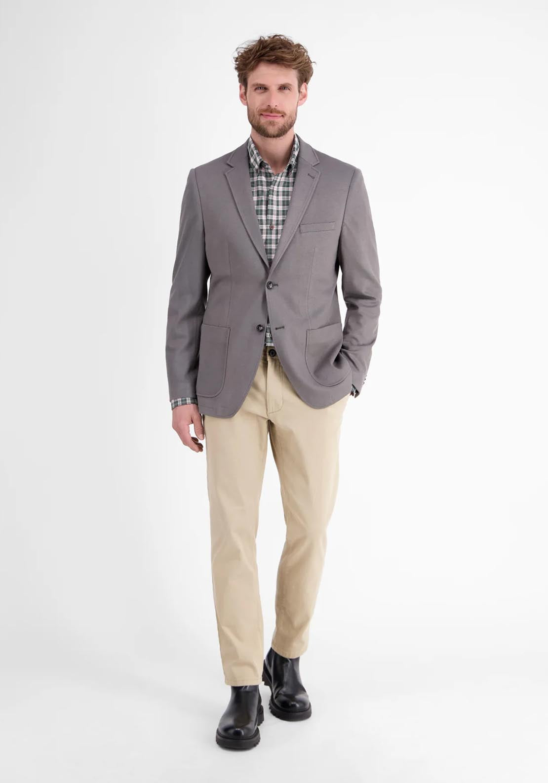 Lerros Long Sleeve Check Shirt - Nordic Olive 5 Shaws Department Stores