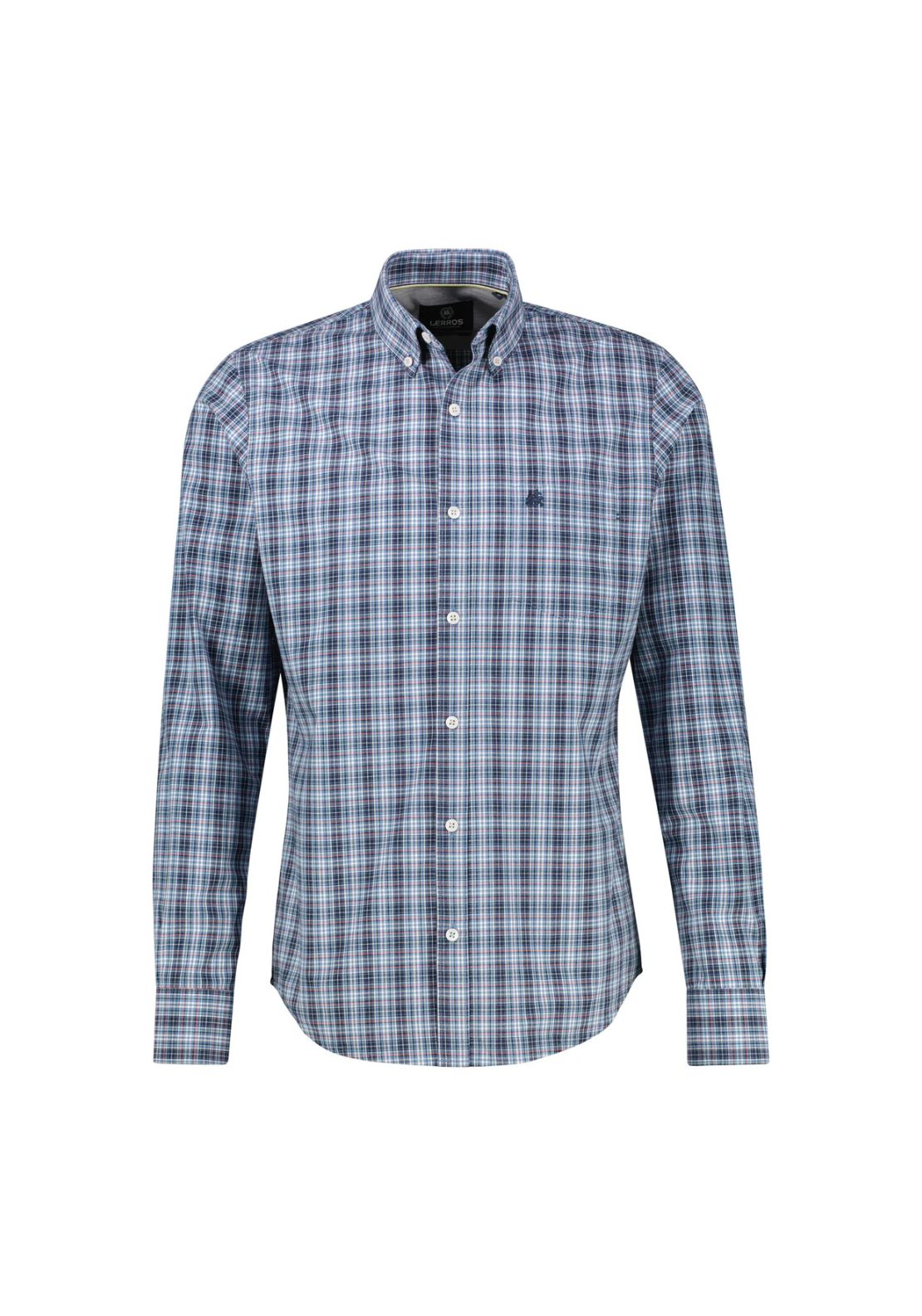 Lerros Check Long Sleeve Shirt - Classic Navy 3 Shaws Department Stores