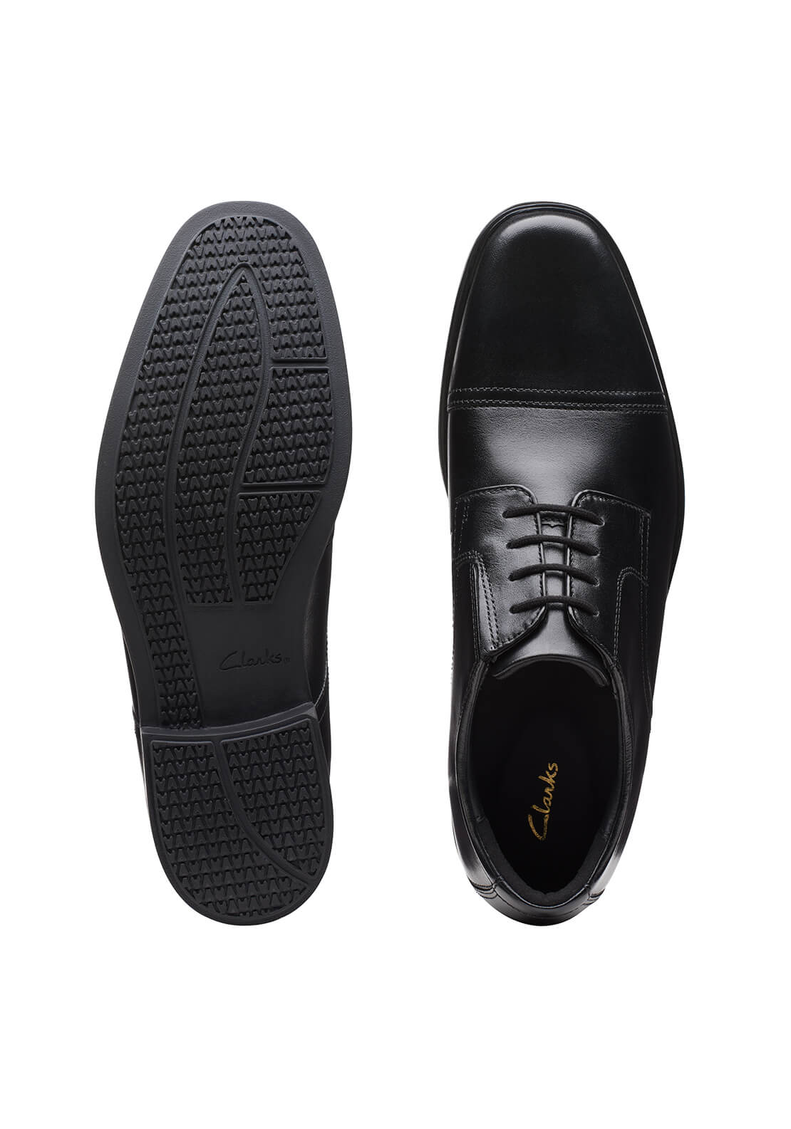 Clarks Howard Cap Formal Shoe - Black 7 Shaws Department Stores