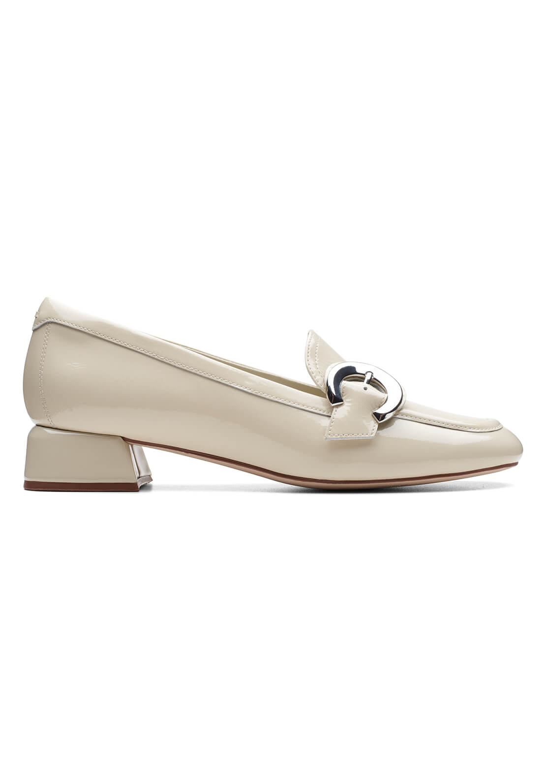 Clarks Daiss30 Trim Heeled Loafer - Ivory 3 Shaws Department Stores